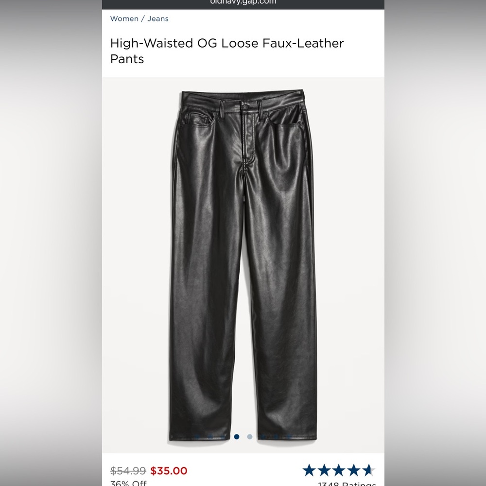Faux leather pants Size 6